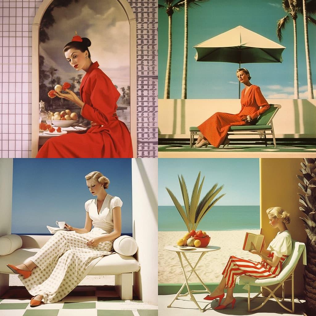 Louise Dahl-Wolfe style, Midjourney V5.1, render 1 of 4