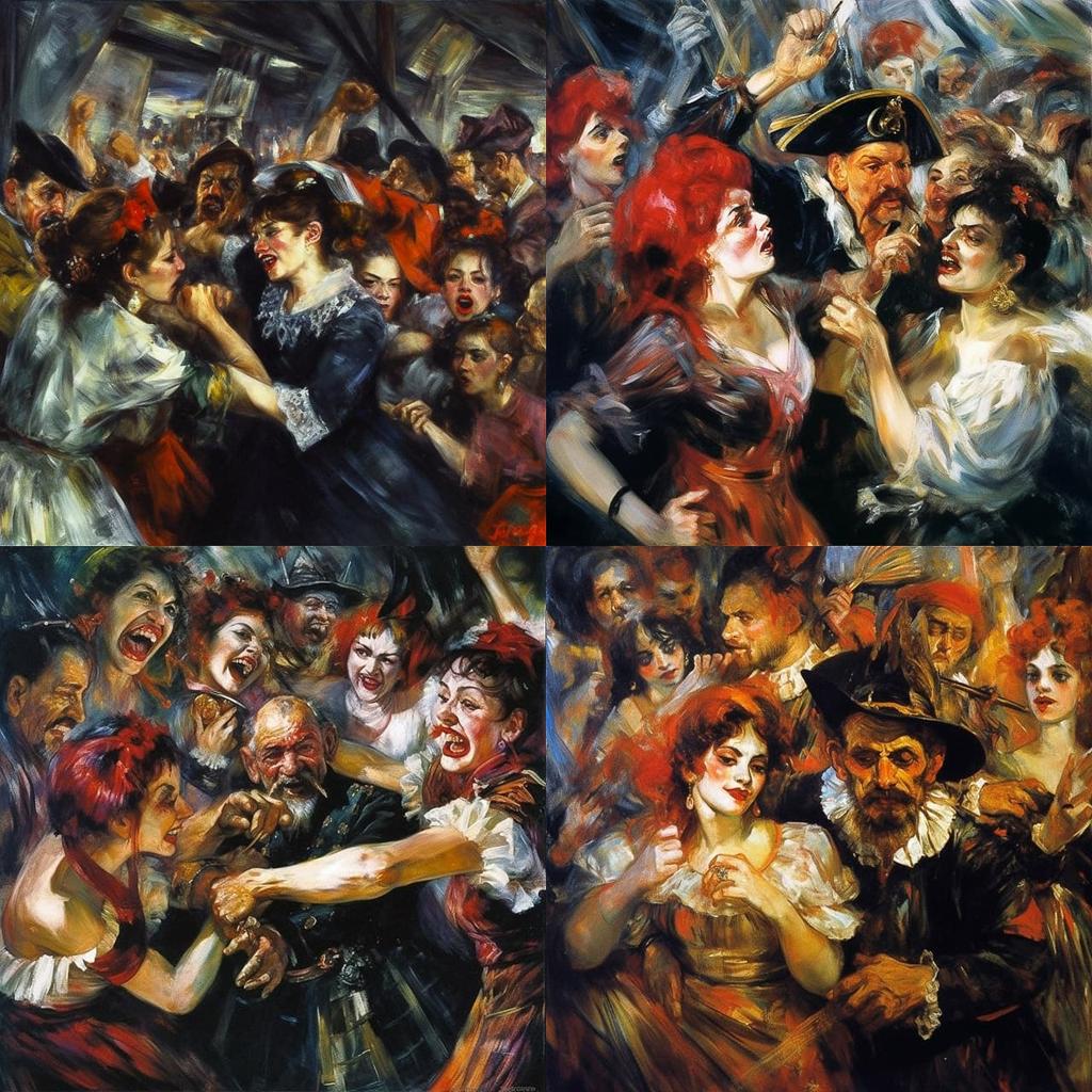 Lovis Corinth style, Midjourney V5.1, render 1 of 4