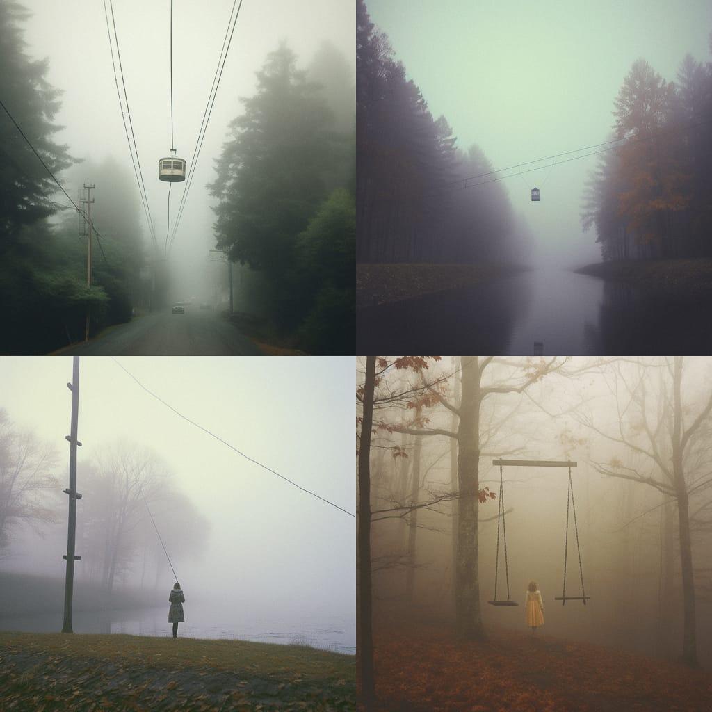 Low-hanging fog style, Midjourney V5.1, render 1 of 4