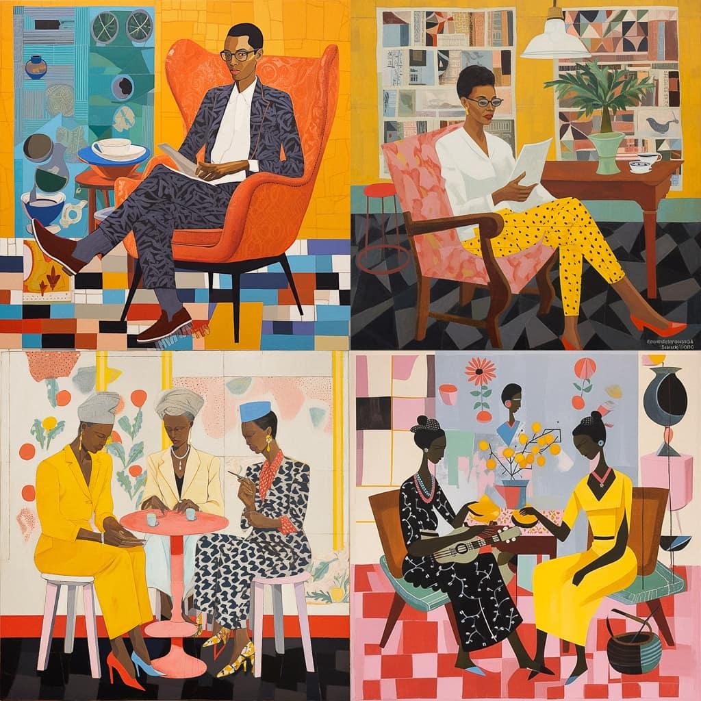Lubaina Himid style, Midjourney V5.1, render 1 of 4