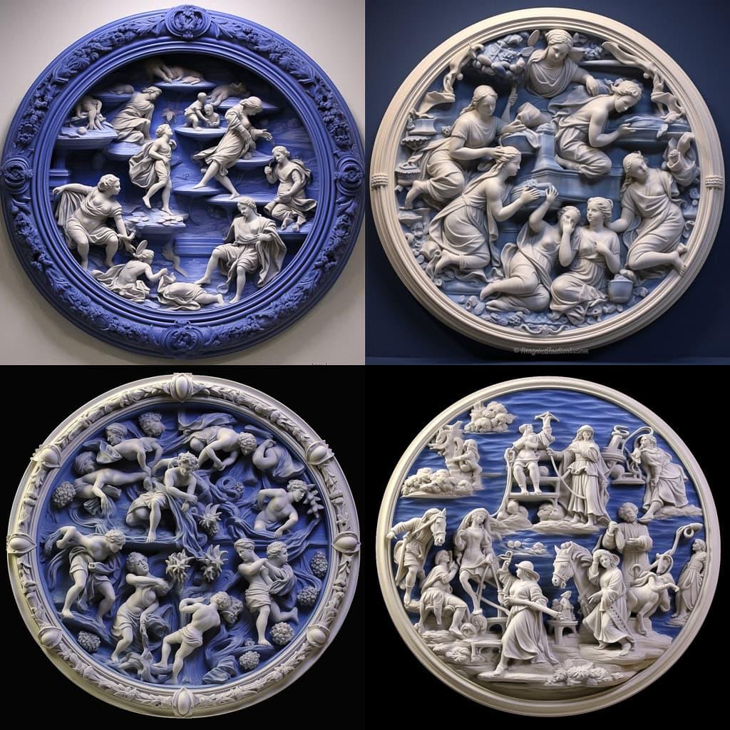 Luca della Robbia style, Midjourney V5.1, render 1 of 4