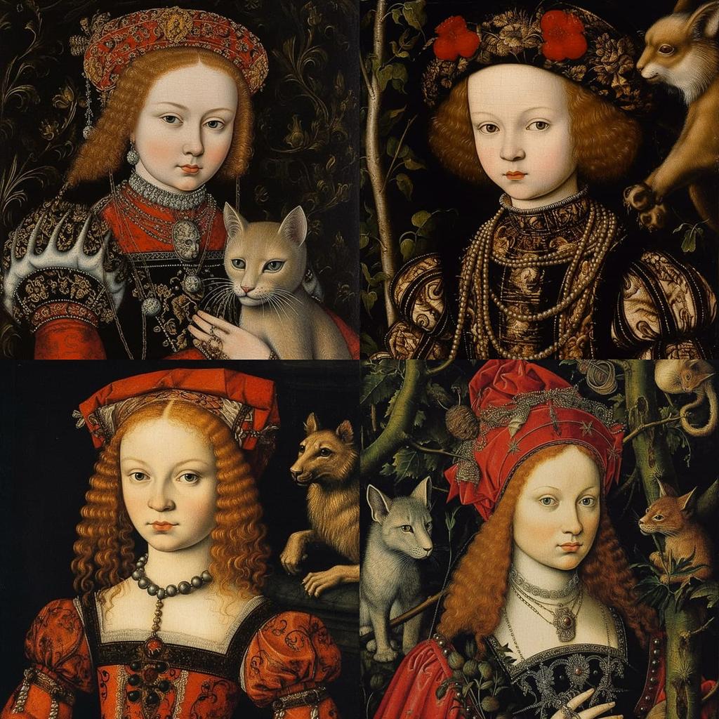 Lucas Cranach the Elder style, Midjourney V5.1, render 1 of 4