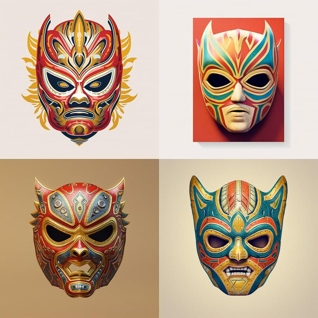 Lucha Libre mask style, Midjourney V5.1, render 1 of 4