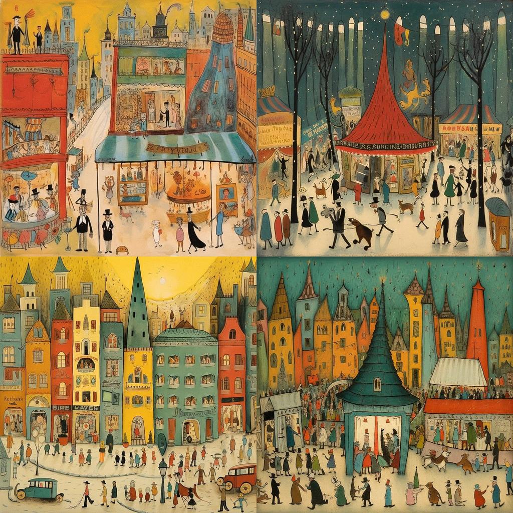 Ludwig Bemelmans style, Midjourney V5.1, render 1 of 4