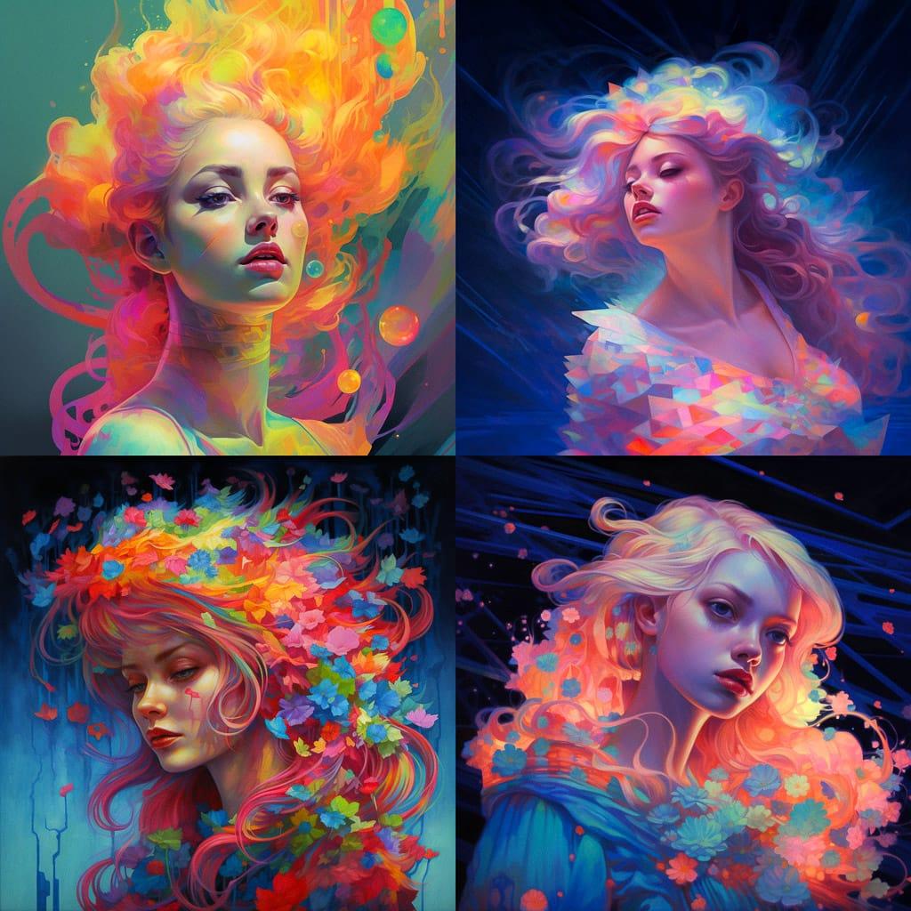 Luminous colors style, Midjourney V5.1, render 1 of 4