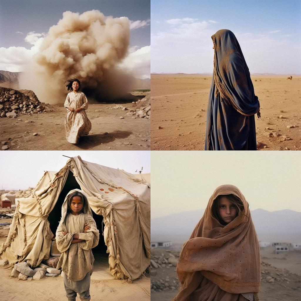 Lynsey Addario style, Midjourney V5.1, render 1 of 4