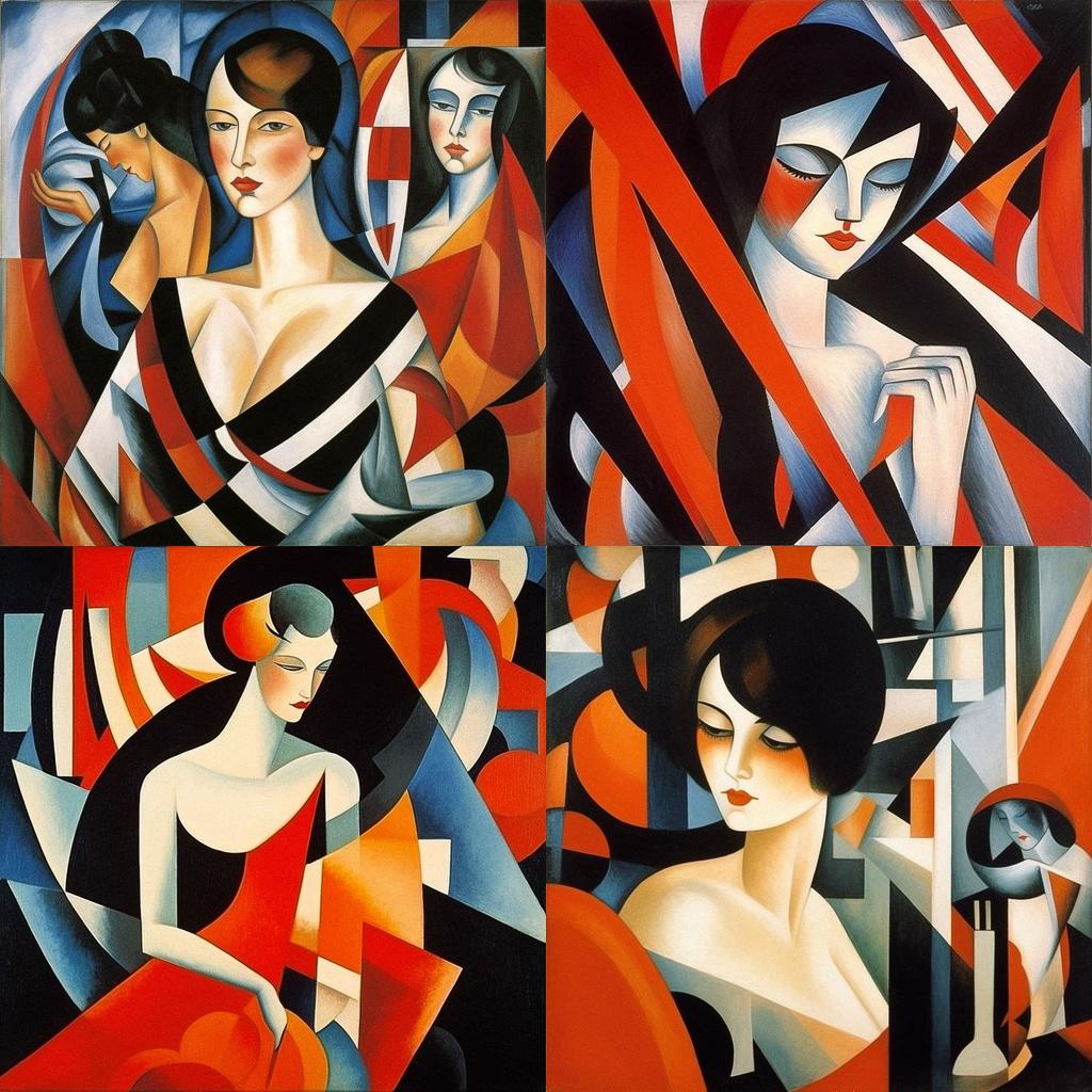 Lyubov Popova style, Midjourney V5.1, render 1 of 4