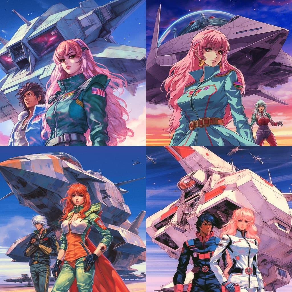 Macross style, Midjourney V5.1, render 1 of 4