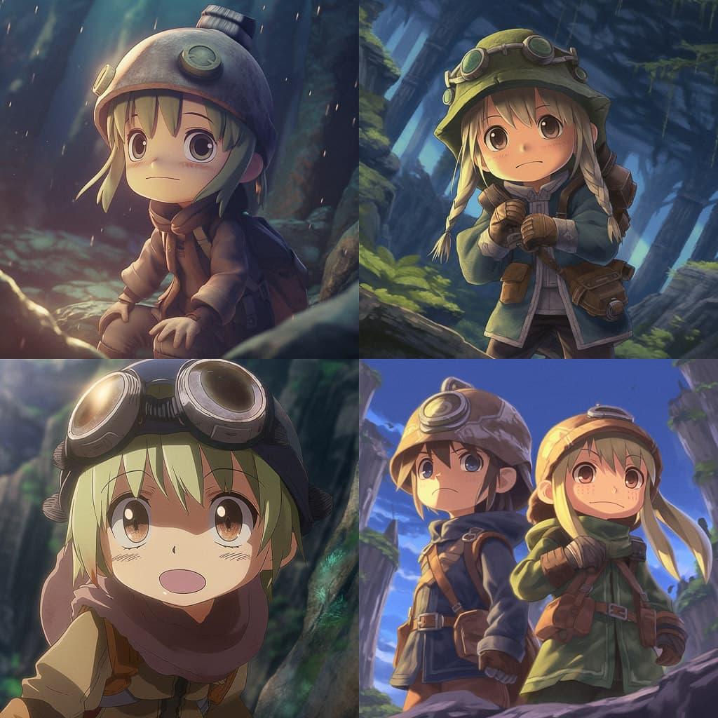 Made in Abyss style, Midjourney V5.1, render 1 of 4