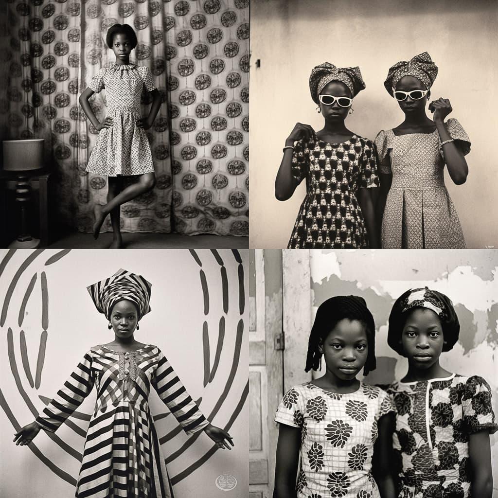 Malick Sidibe style, Midjourney V5.1, render 1 of 4