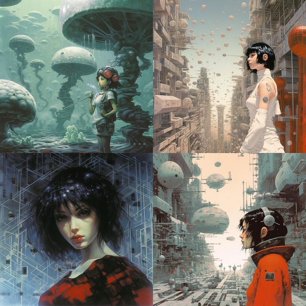 Mamoru Oshii style, Midjourney V5.1, render 1 of 4