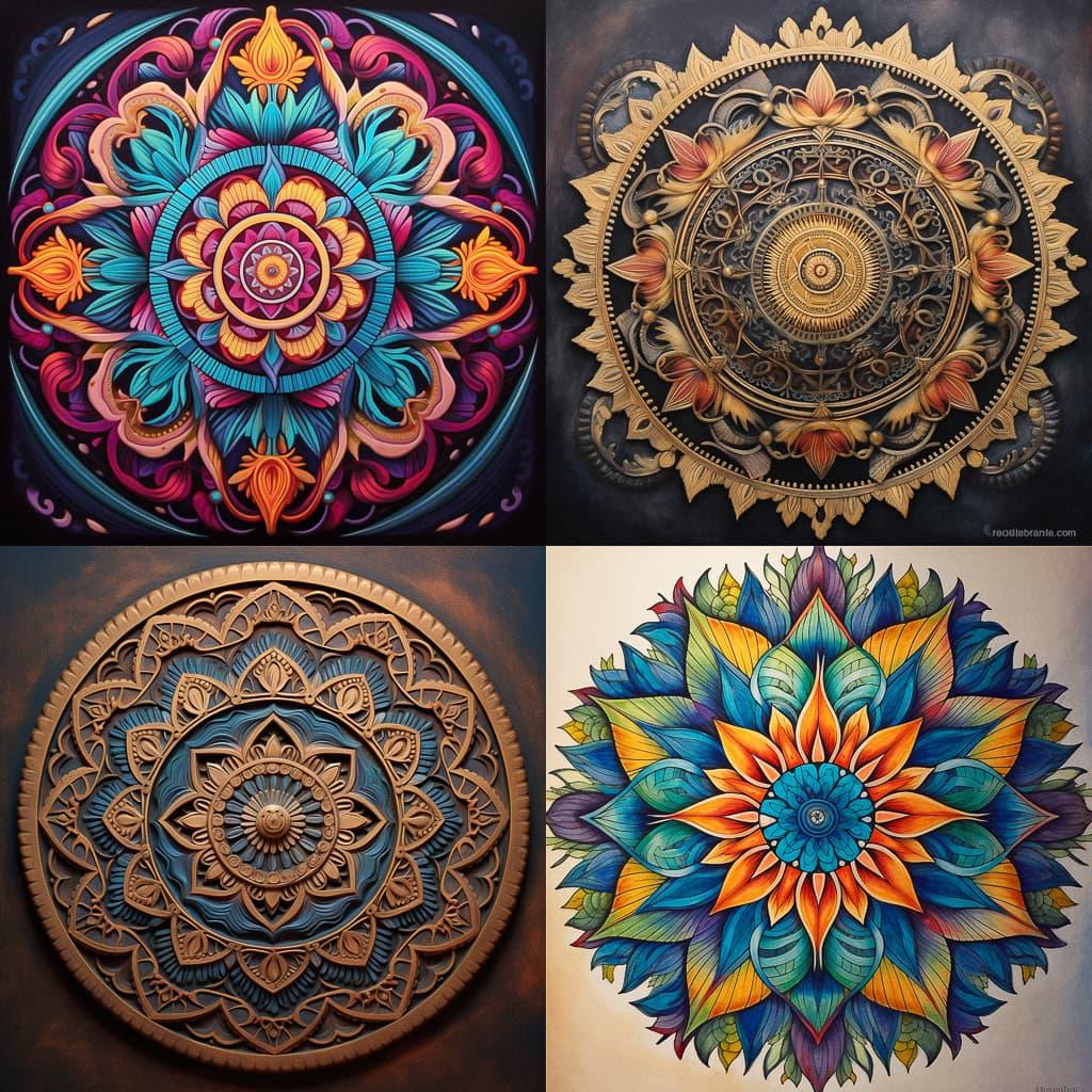 Mandala style, Midjourney V5.1, render 1 of 4