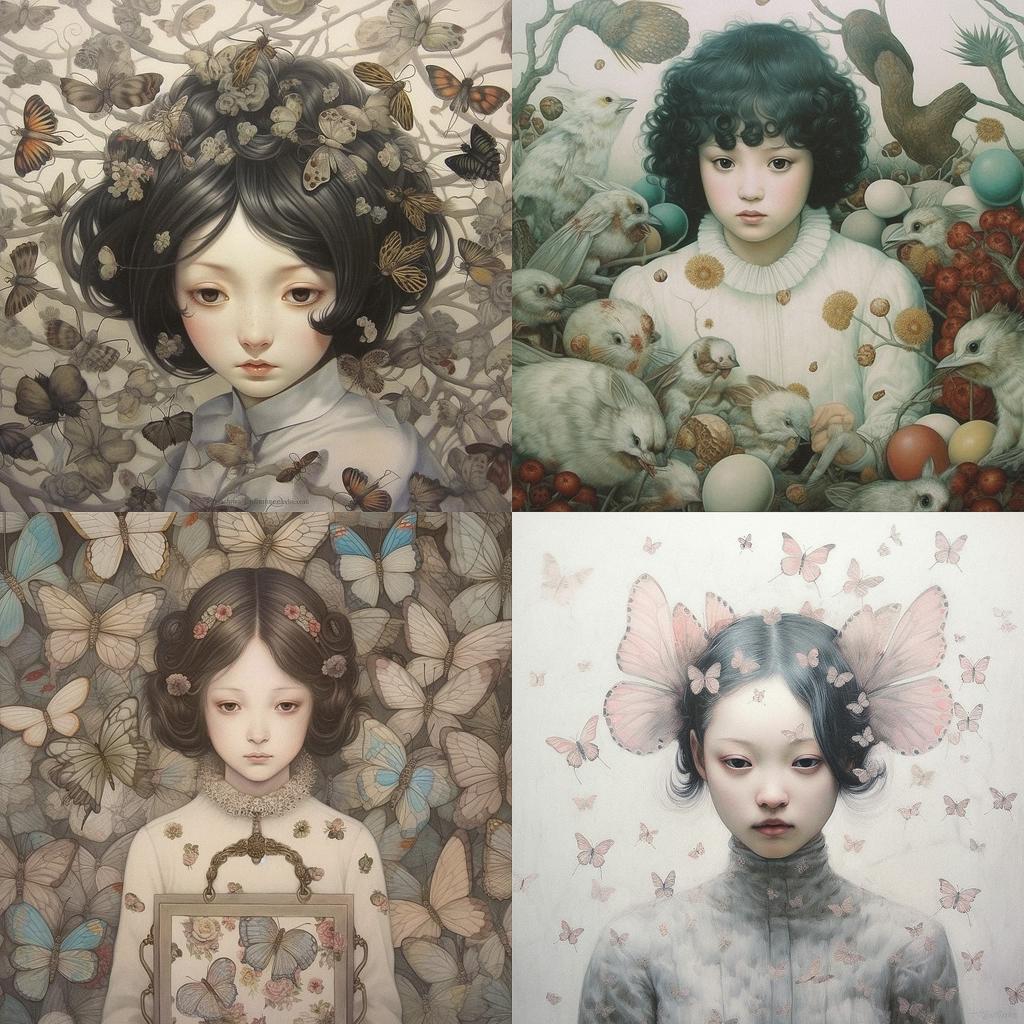 Mao Hamaguchi style, Midjourney V5.1, render 1 of 4