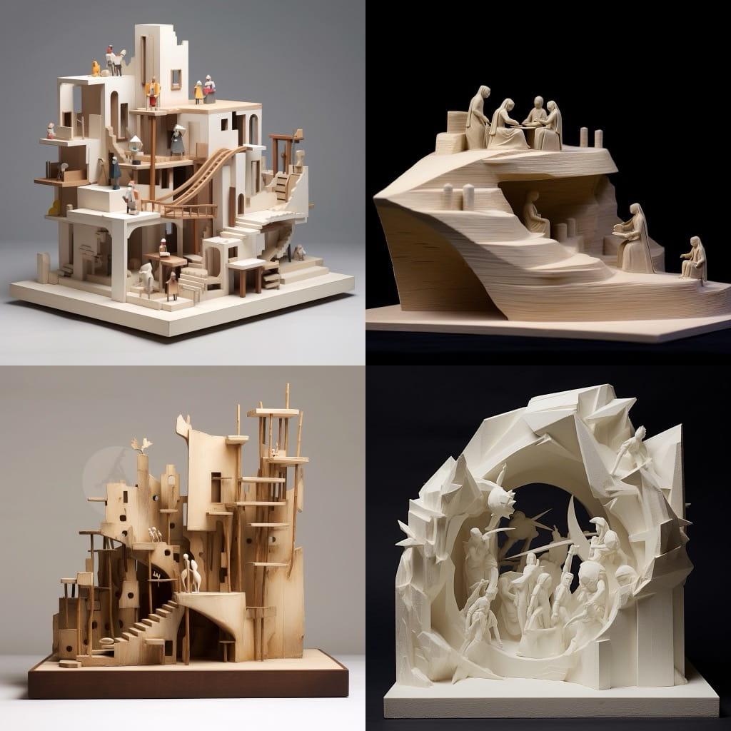 Maquette style, Midjourney V5.1, render 1 of 4