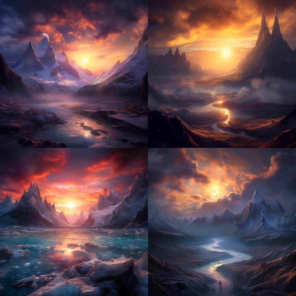 Marc Adamus style, Midjourney V5.1, render 1 of 4