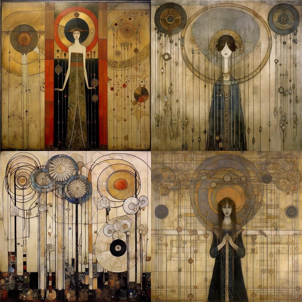 Margaret Macdonald Mackintosh style, Midjourney V5.1, render 1 of 4