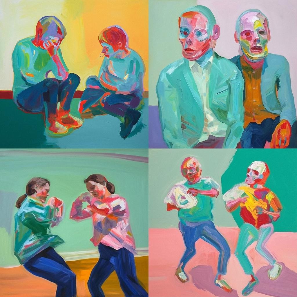 Maria Lassnig style, Midjourney V5.1, render 1 of 4