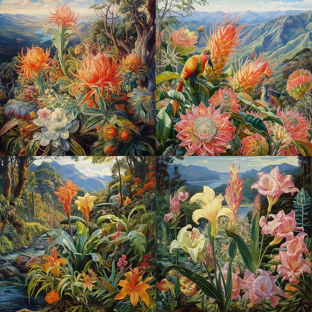 Marianne North style, Midjourney V5.1, render 1 of 4