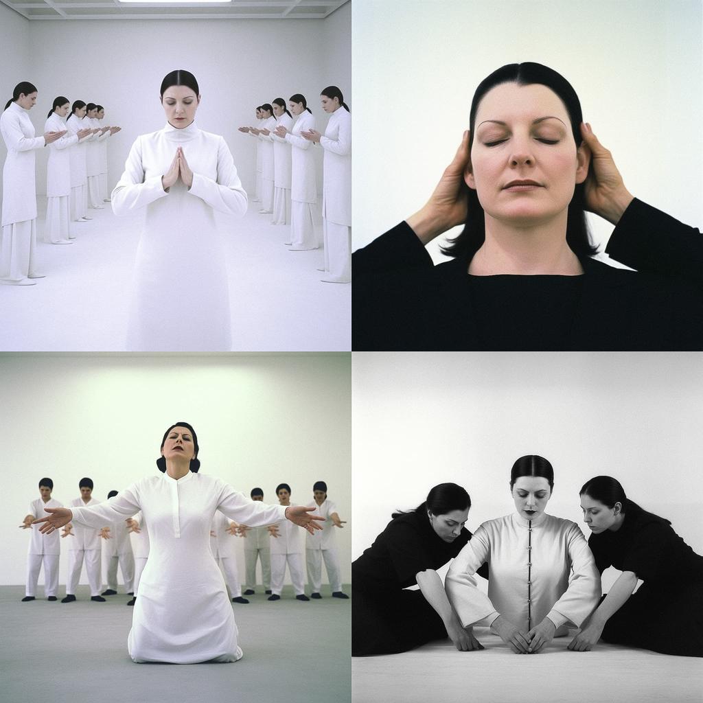 Marina Abramovic style, Midjourney V5.1, render 1 of 4