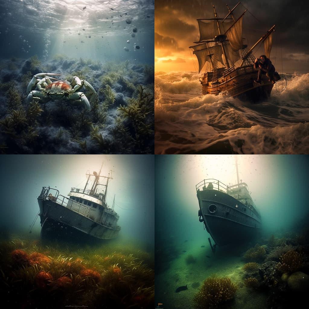 Marine photography style, Midjourney V5.1, render 1 of 4