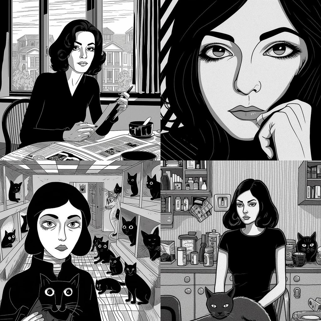 Marjane Satrapi style, Midjourney V5.1, render 1 of 4