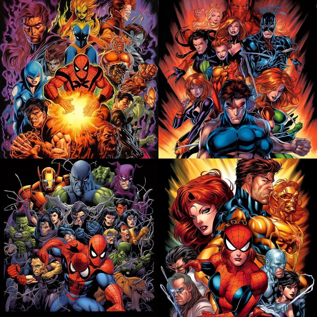 Mark Bagley style, Midjourney V5.1, render 1 of 4