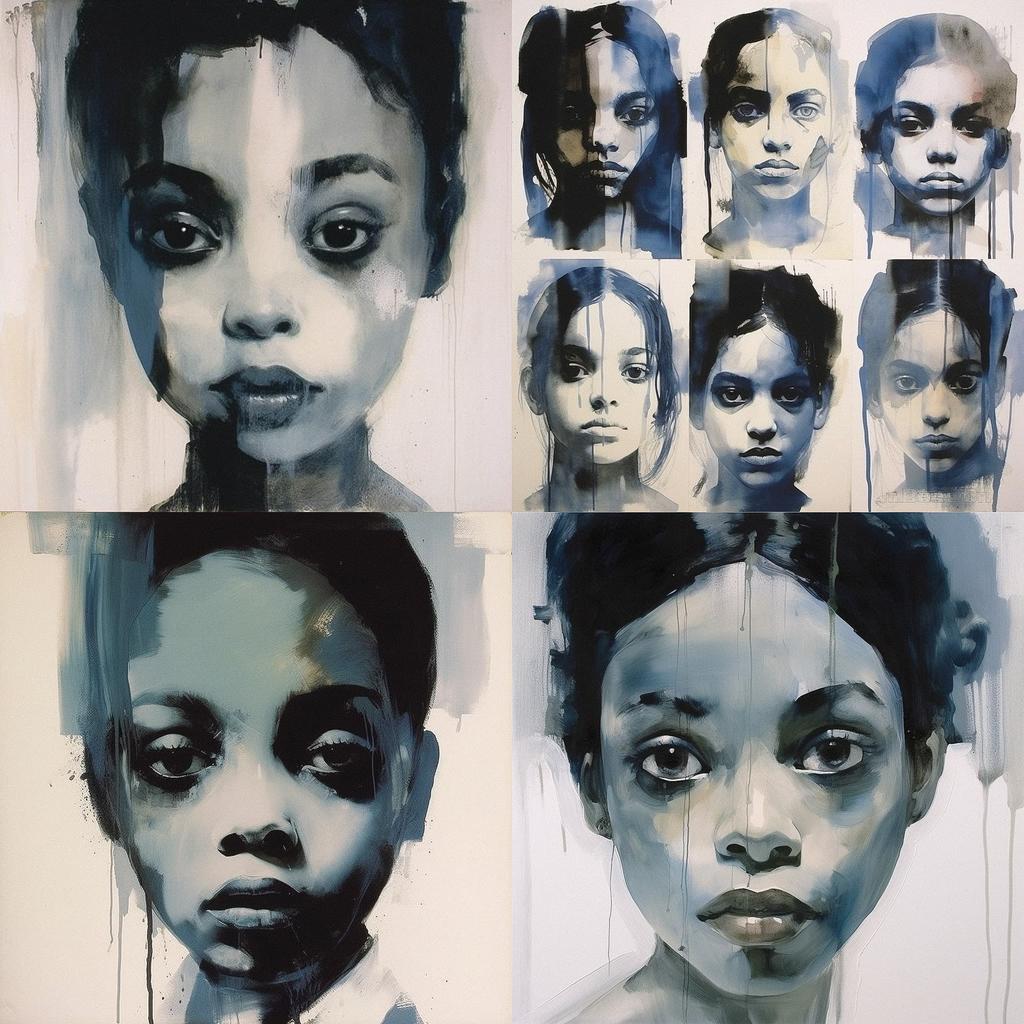 Marlene Dumas style, Midjourney V5.1, render 1 of 4