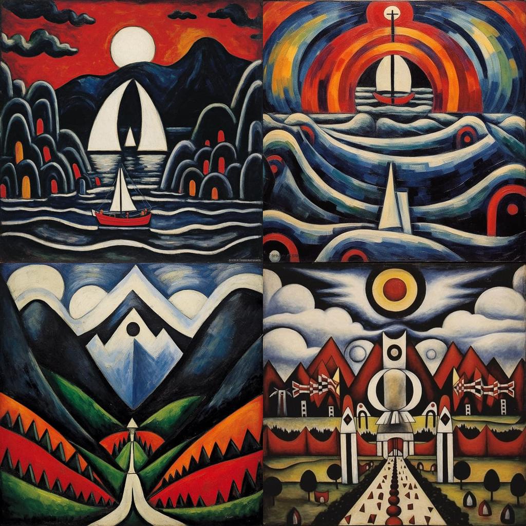 Marsden Hartley style, Midjourney V5.1, render 1 of 4