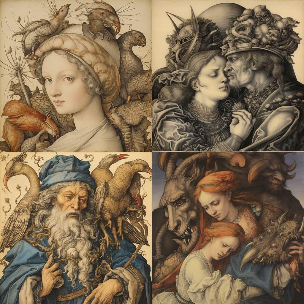 Martin Schongauer style, Midjourney V5.1, render 1 of 4