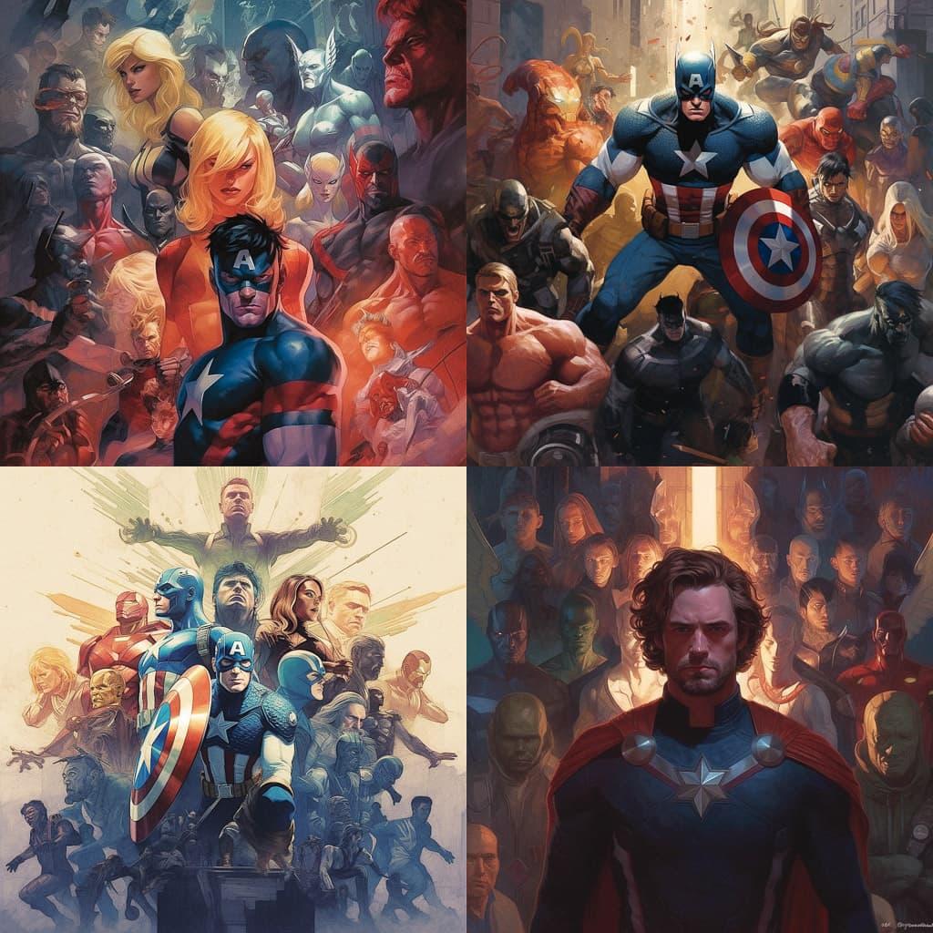 Marvel style, Midjourney V5.1, render 1 of 4
