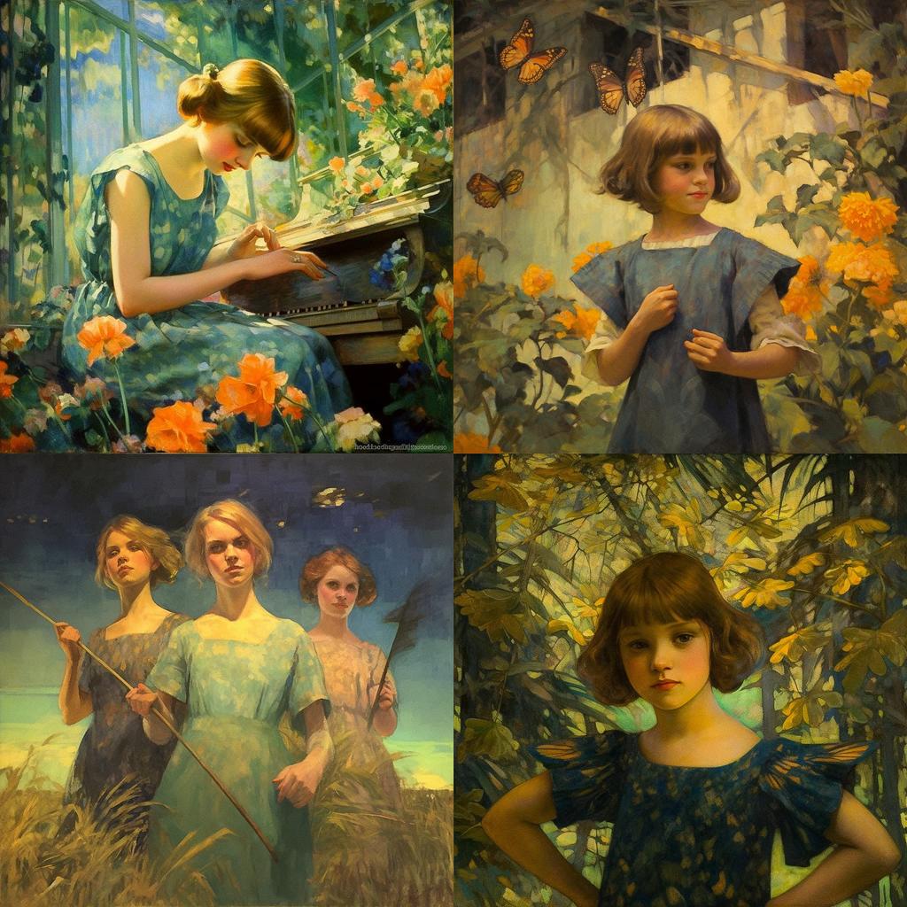 Mary Bradish Titcomb style, Midjourney V5.1, render 1 of 4