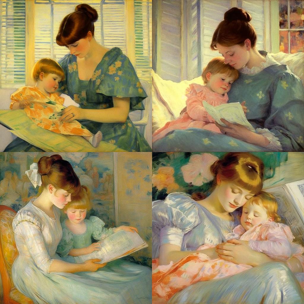 Mary Cassatt style, Midjourney V5.1, render 1 of 4