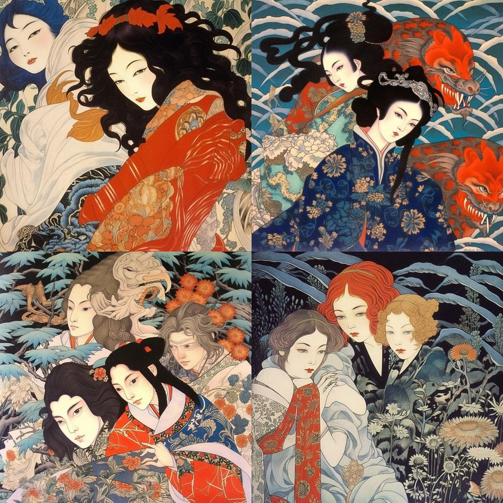 Masami Teraoka style, Midjourney V5.1, render 1 of 4