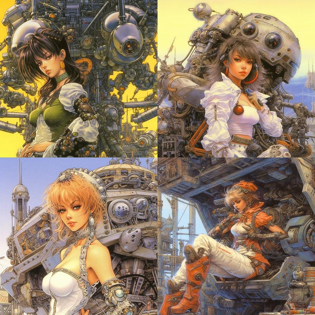 Masamune Shirow style, Midjourney V5.1, render 1 of 4