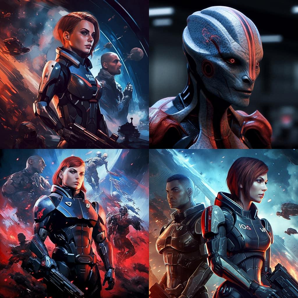 Mass Effect style, Midjourney V5.1, render 1 of 4