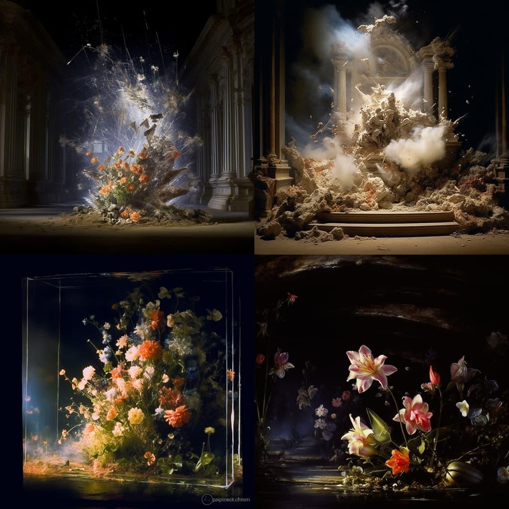 Mat Collishaw style, Midjourney V5.1, render 1 of 4