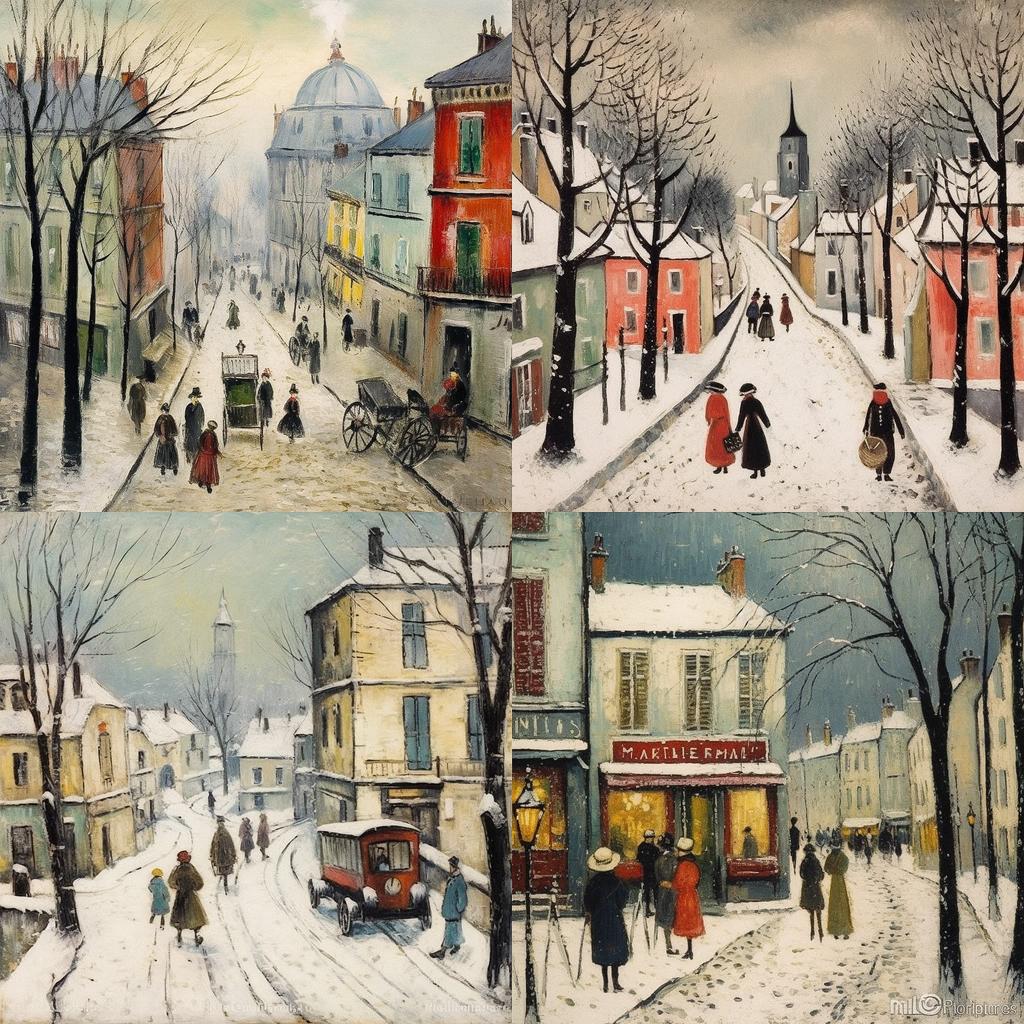 Maurice Utrillo style, Midjourney V5.1, render 1 of 4