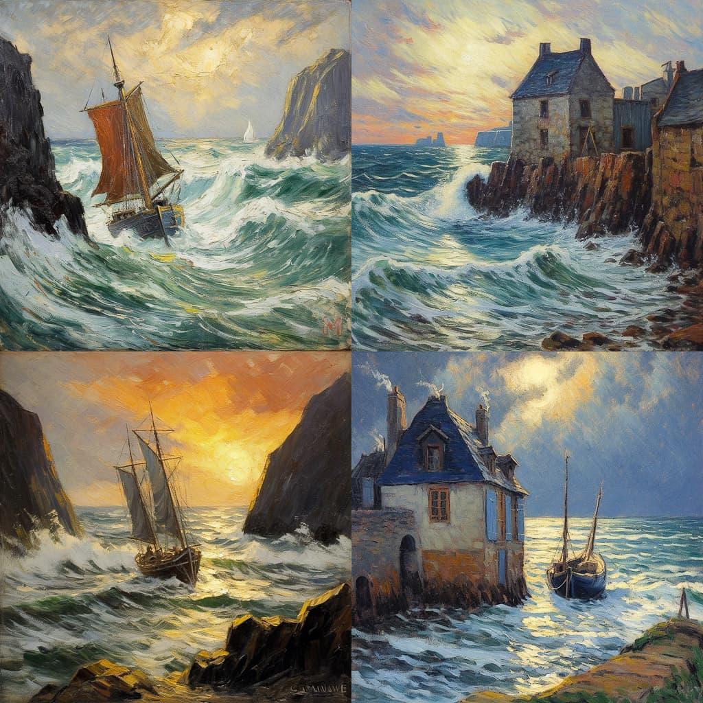 Maxime Maufra style, Midjourney V5.1, render 1 of 4