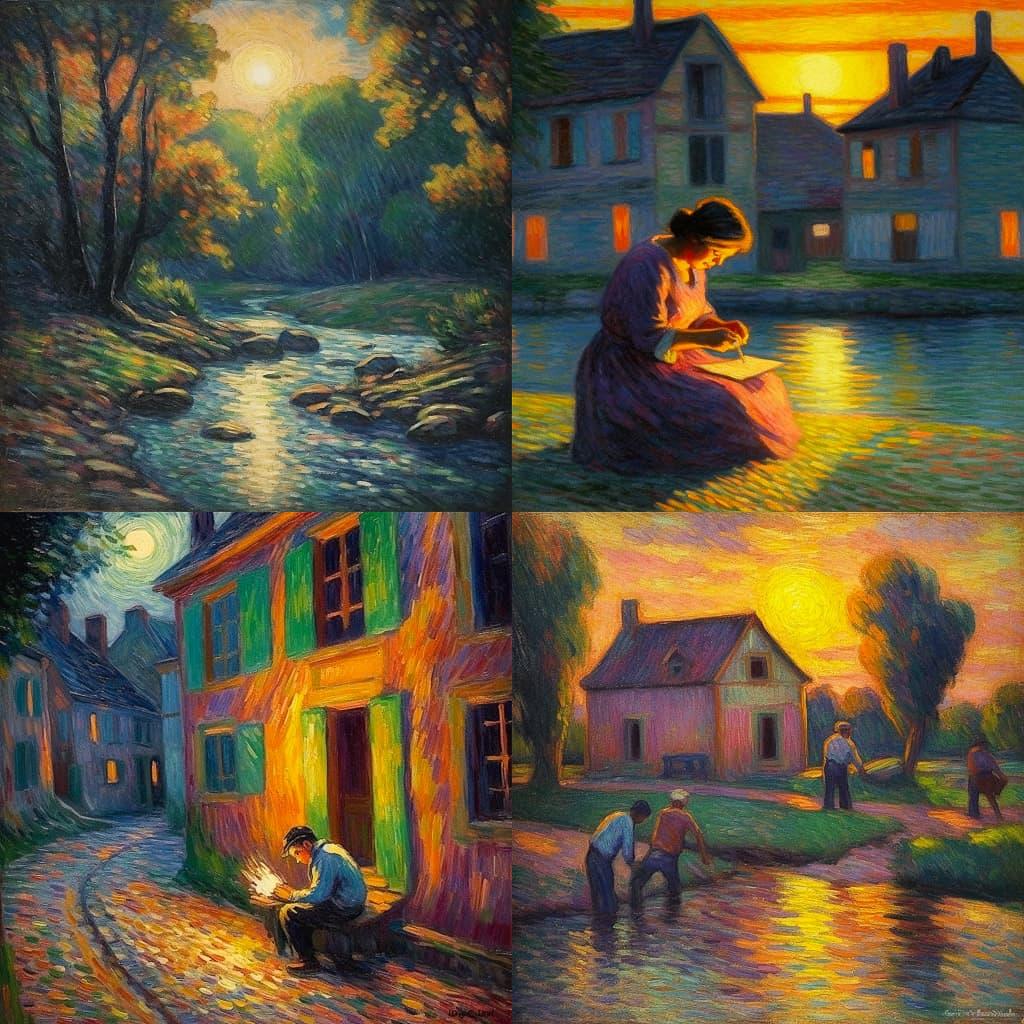 Maximilien Luce style, Midjourney V5.1, render 1 of 4