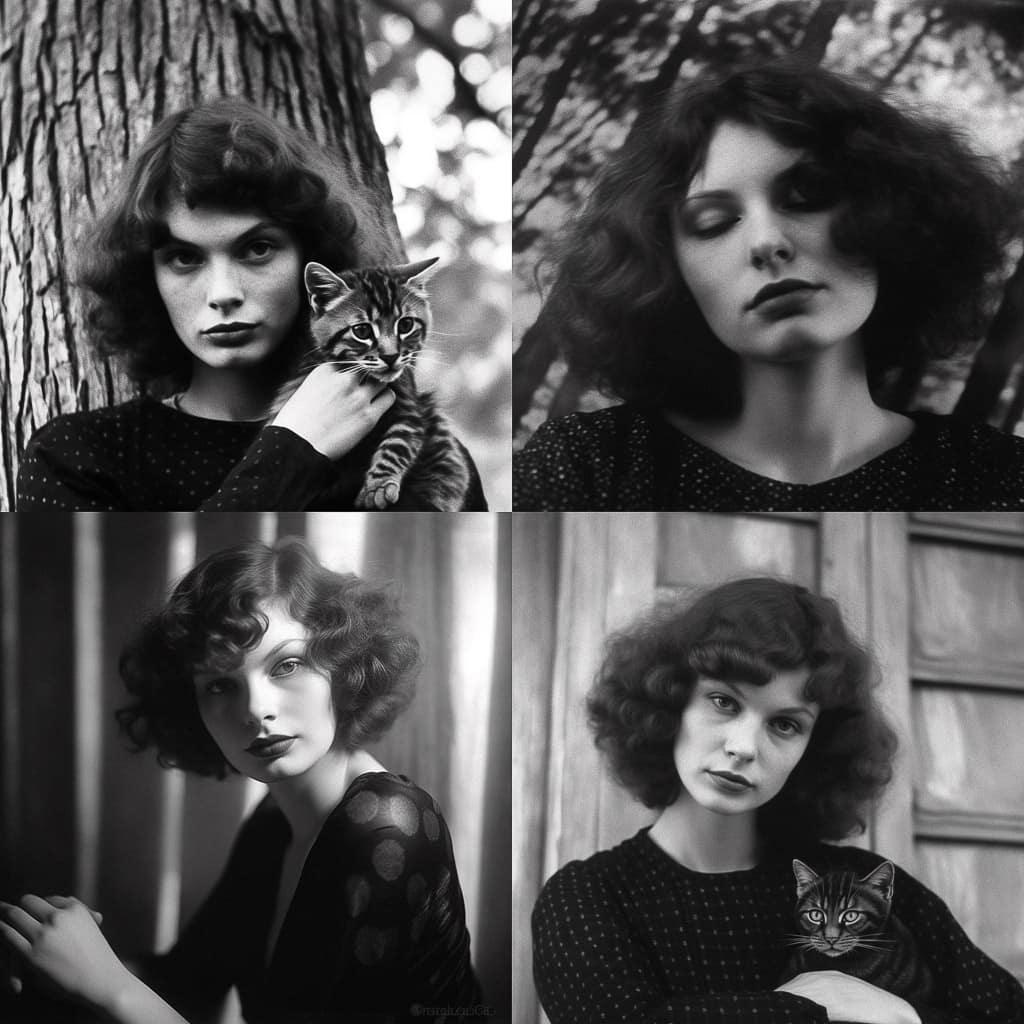 Maya Deren style, Midjourney V5.1, render 1 of 4