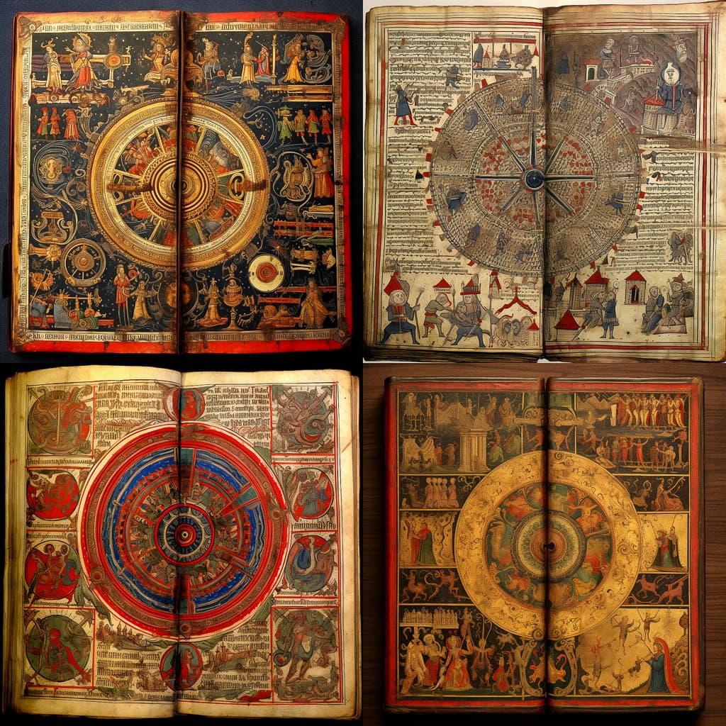 Medieval Codex style, Midjourney V5.1, render 1 of 4