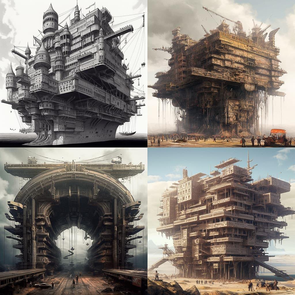 Megastructure style, Midjourney V5.1, render 1 of 4