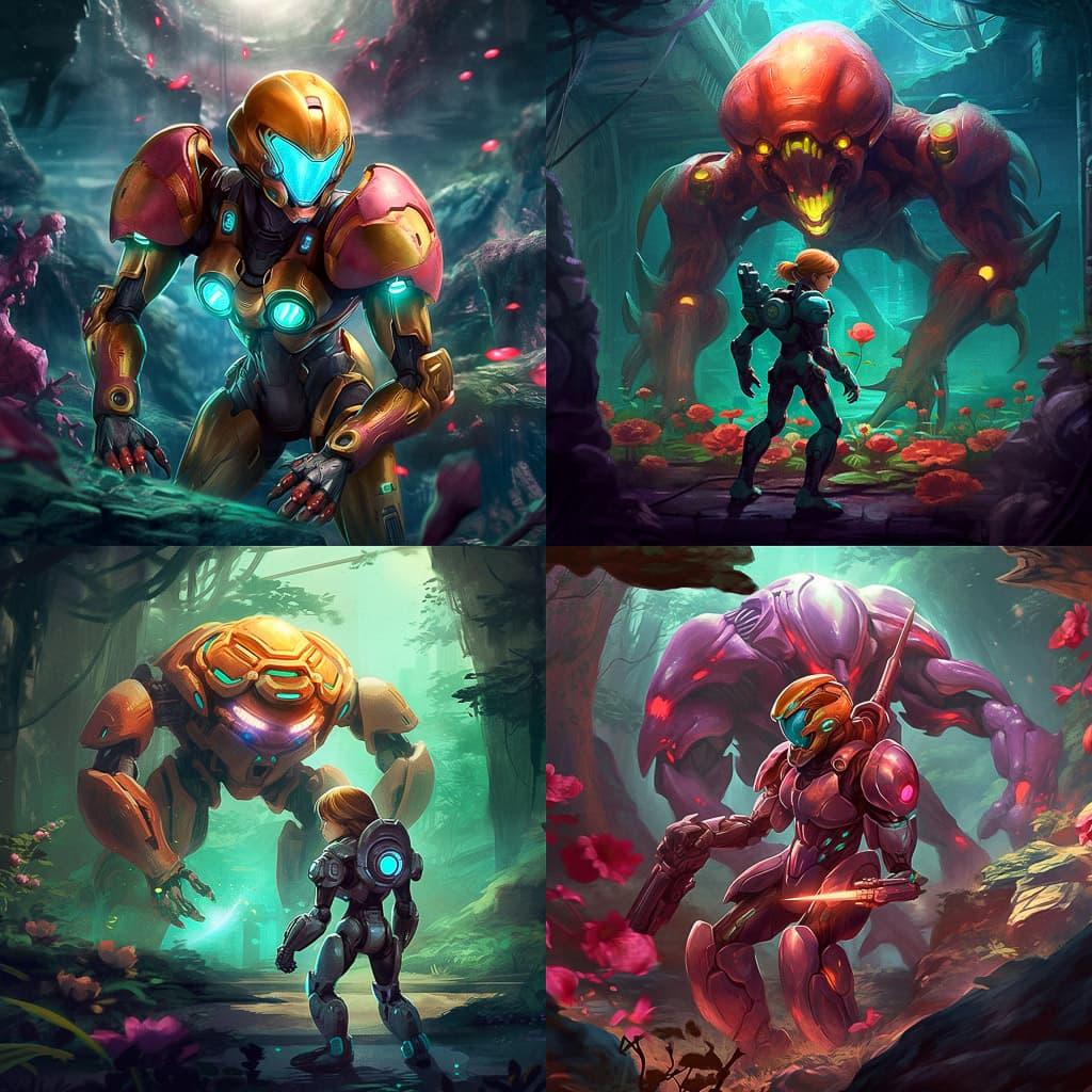 Metroid style, Midjourney V5.1, render 1 of 4