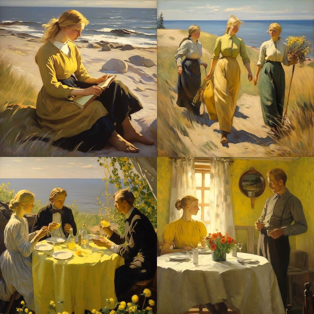 Michael Ancher style, Midjourney V5.1, render 1 of 4