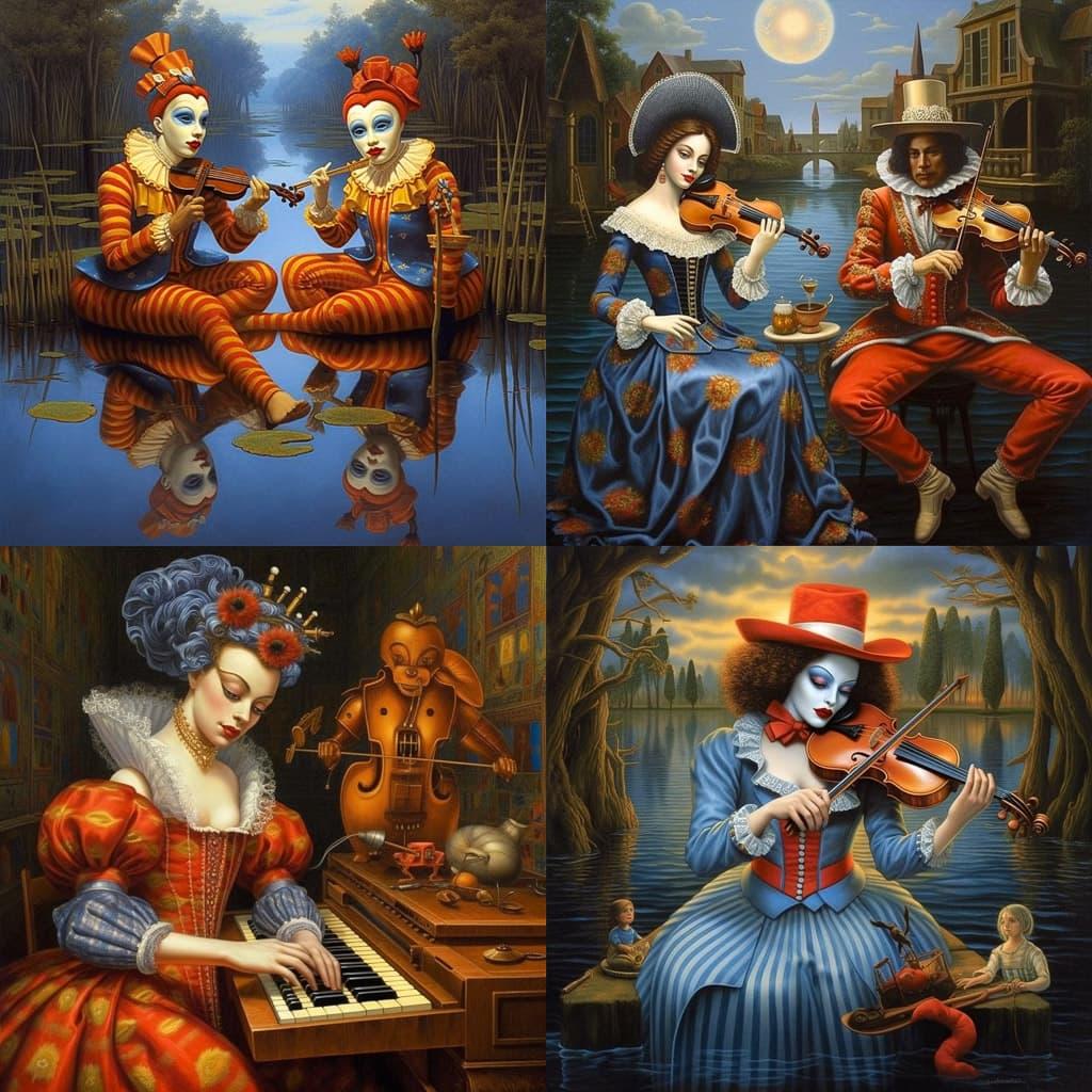Michael Cheval style, Midjourney V5.1, render 1 of 4