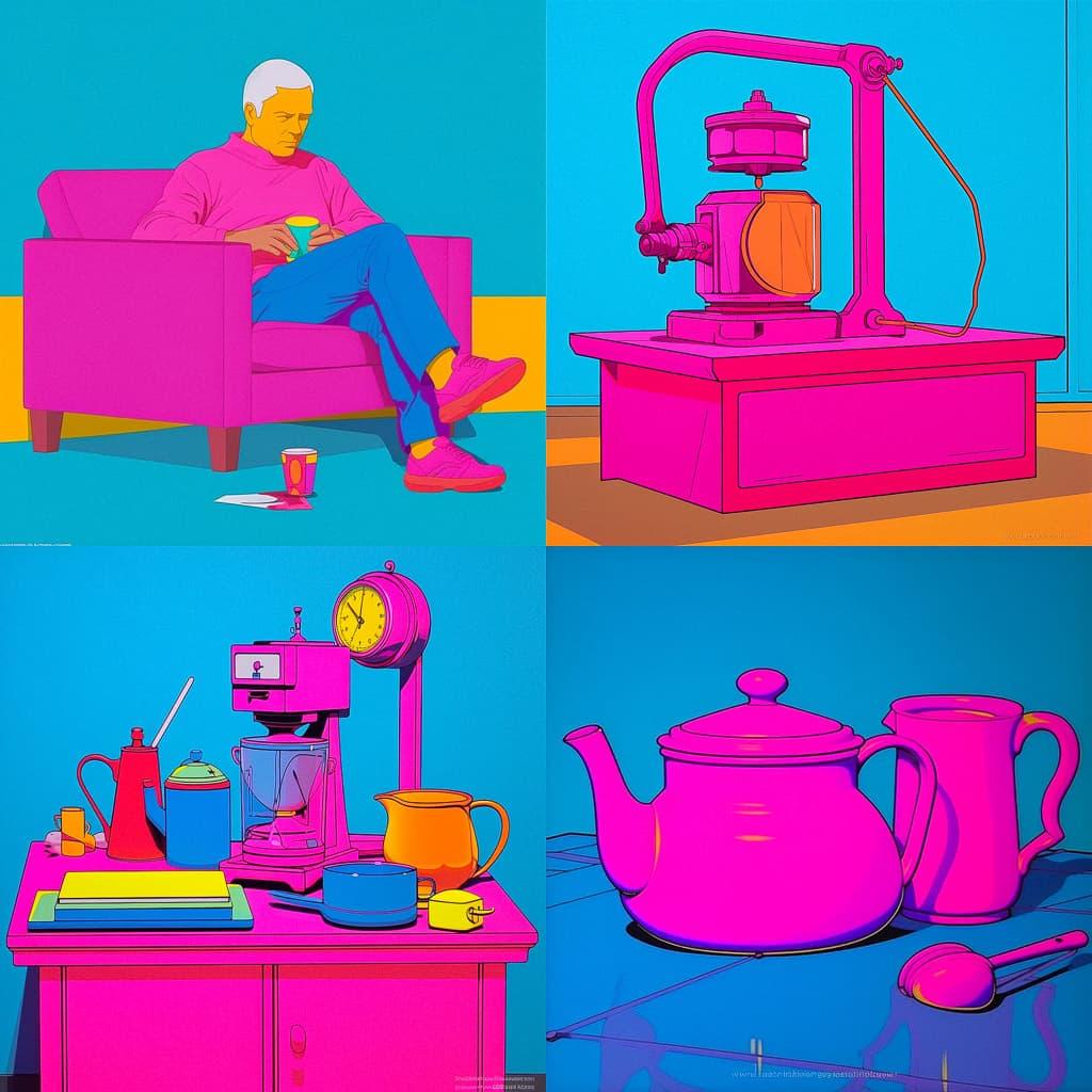 Michael Craig-Martin style, Midjourney V5.1, render 1 of 4