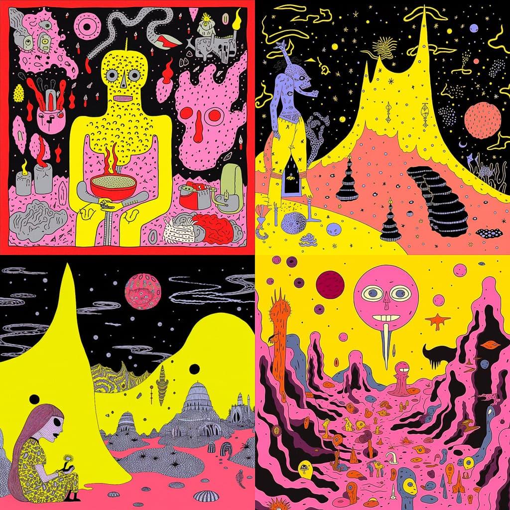 Michael DeForge style, Midjourney V5.1, render 1 of 4