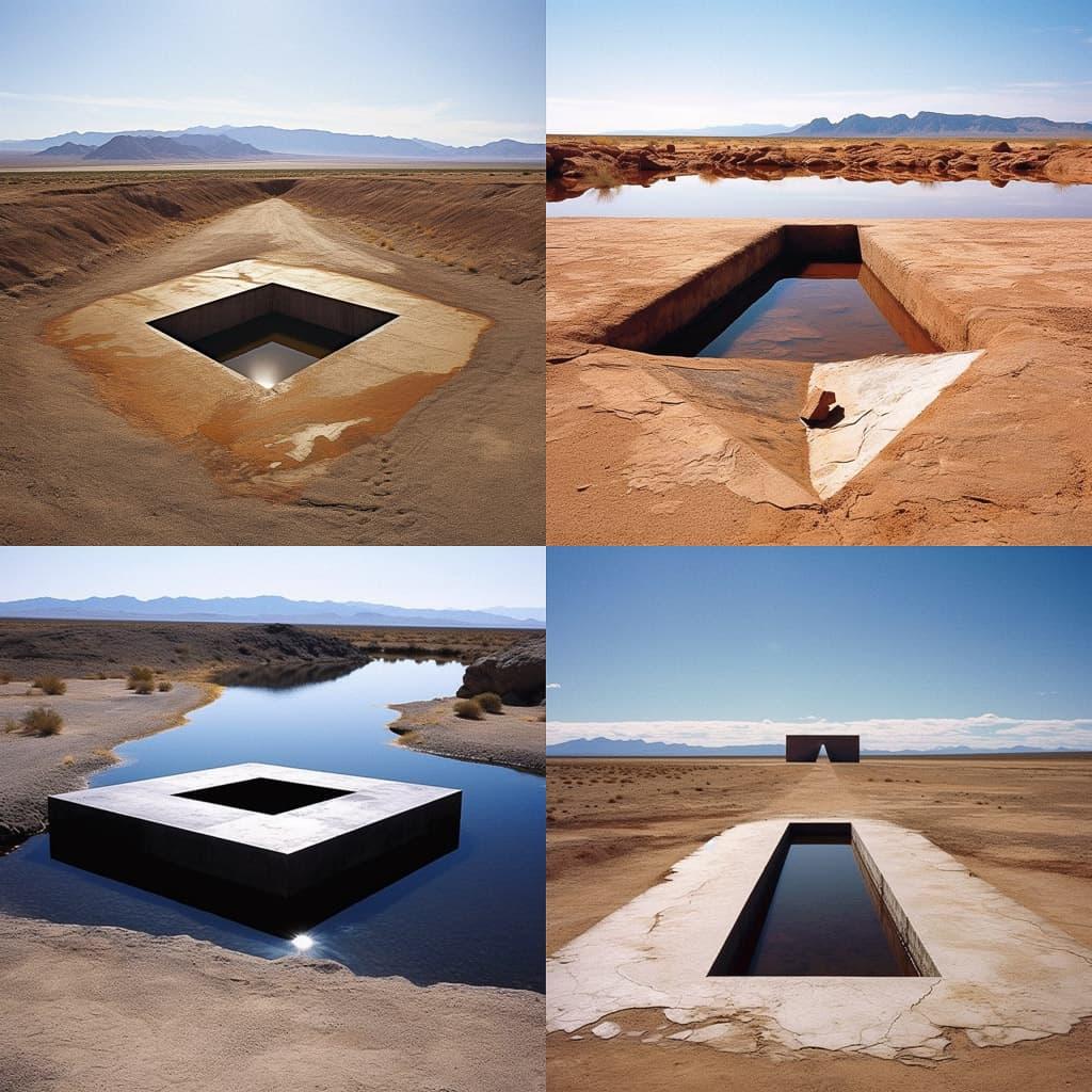 Michael Heizer style, Midjourney V5.1, render 1 of 4