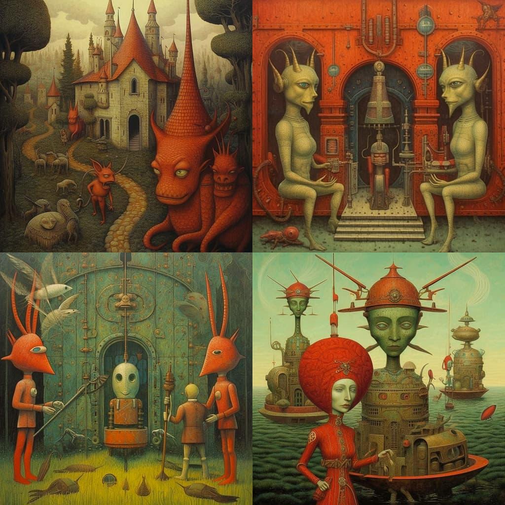 Michael Hutter style, Midjourney V5.1, render 1 of 4