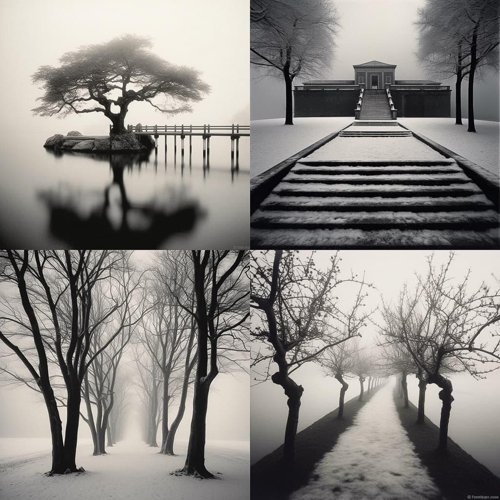 Michael Kenna style, Midjourney V5.1, render 1 of 4